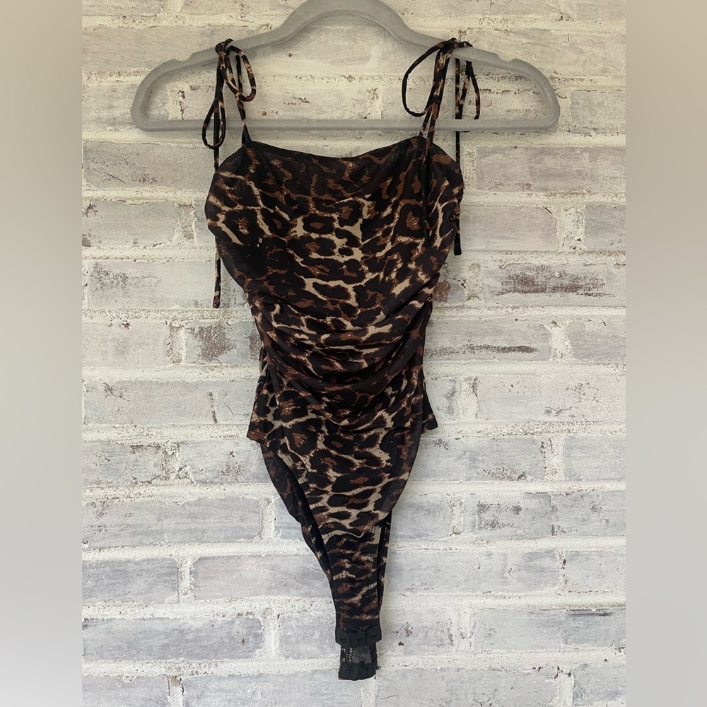 Princess Polly Brown and Black Leopard Bodysuit
